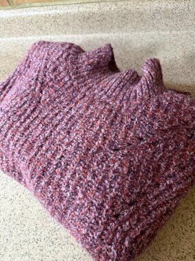 NWOT! Loft Marled Chunky Knit Mock Neck Sweater - Size Medium